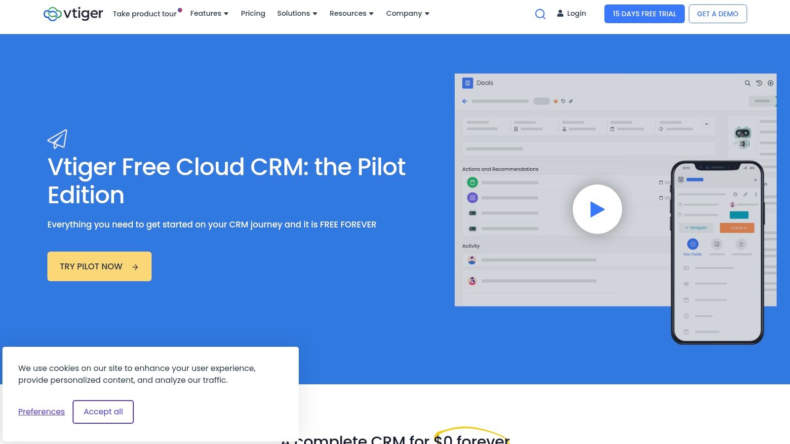 Vtiger CRM – One Pilot