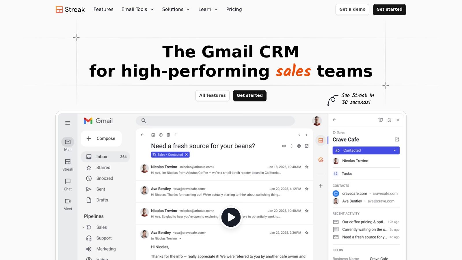 Streak CRM for Gmail