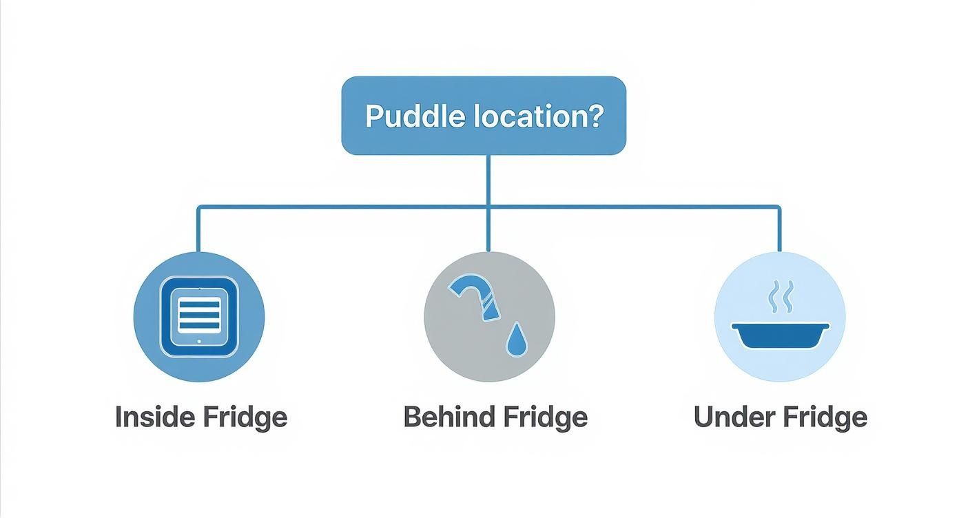 Infographic about my refrigerator is leaking water