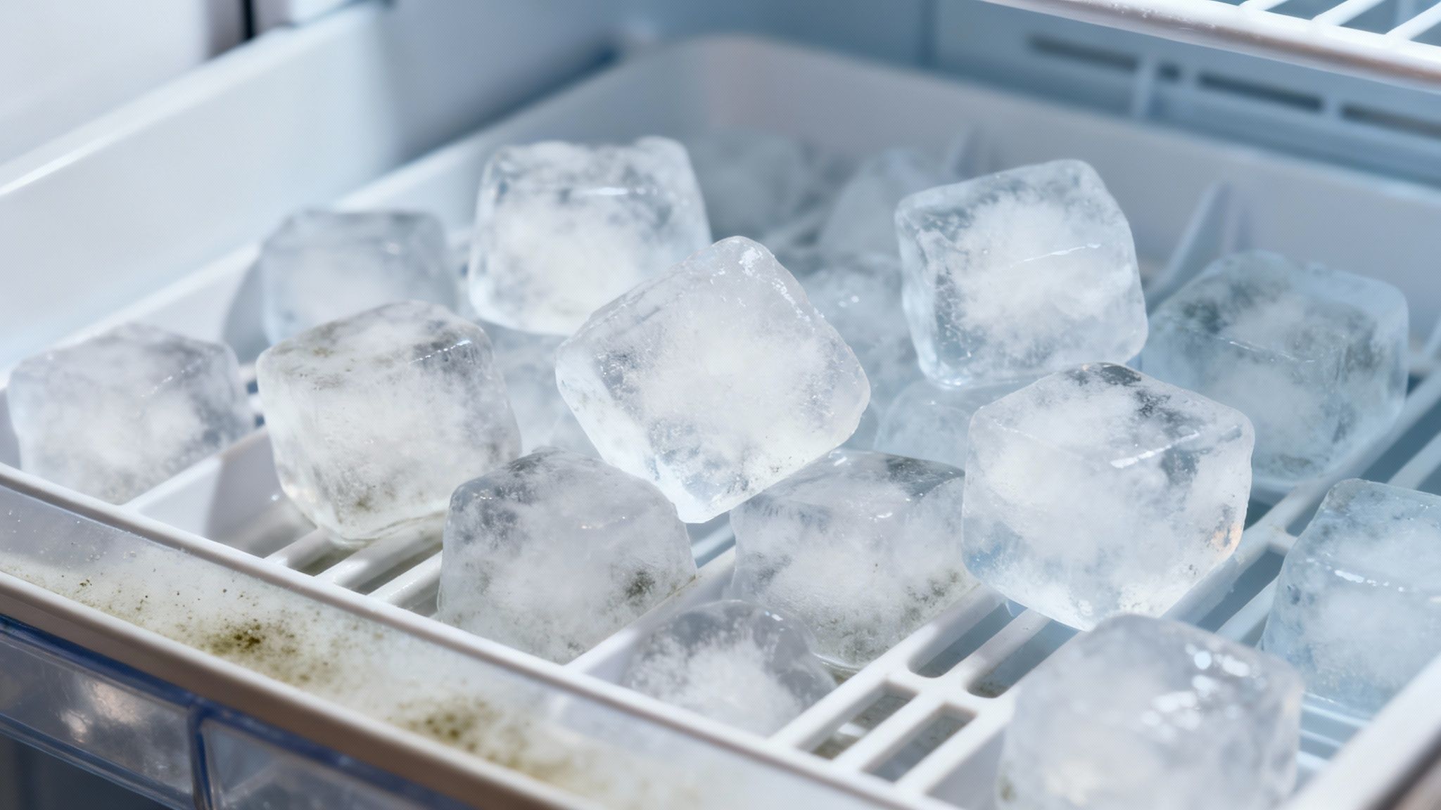 A person's hand holding a glass of clear water dispensed from a modern refrigerator.