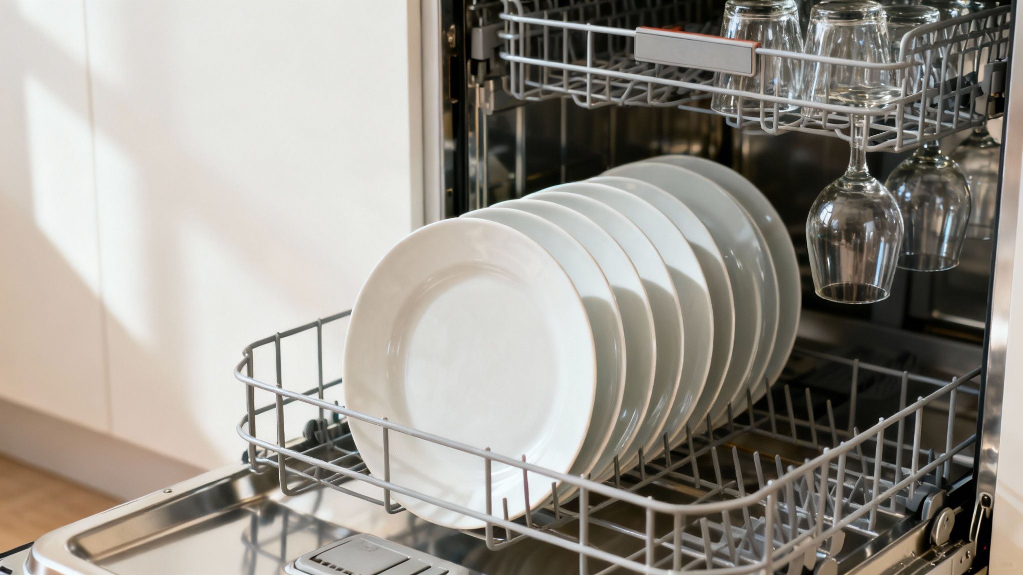 Infographic with tips on how to properly load a dishwasher