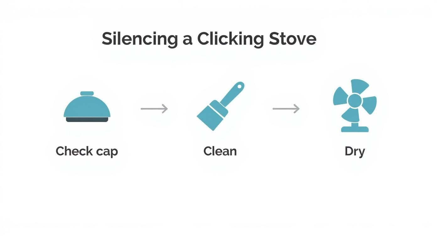 Infographic about gas stove igniter keeps clicking