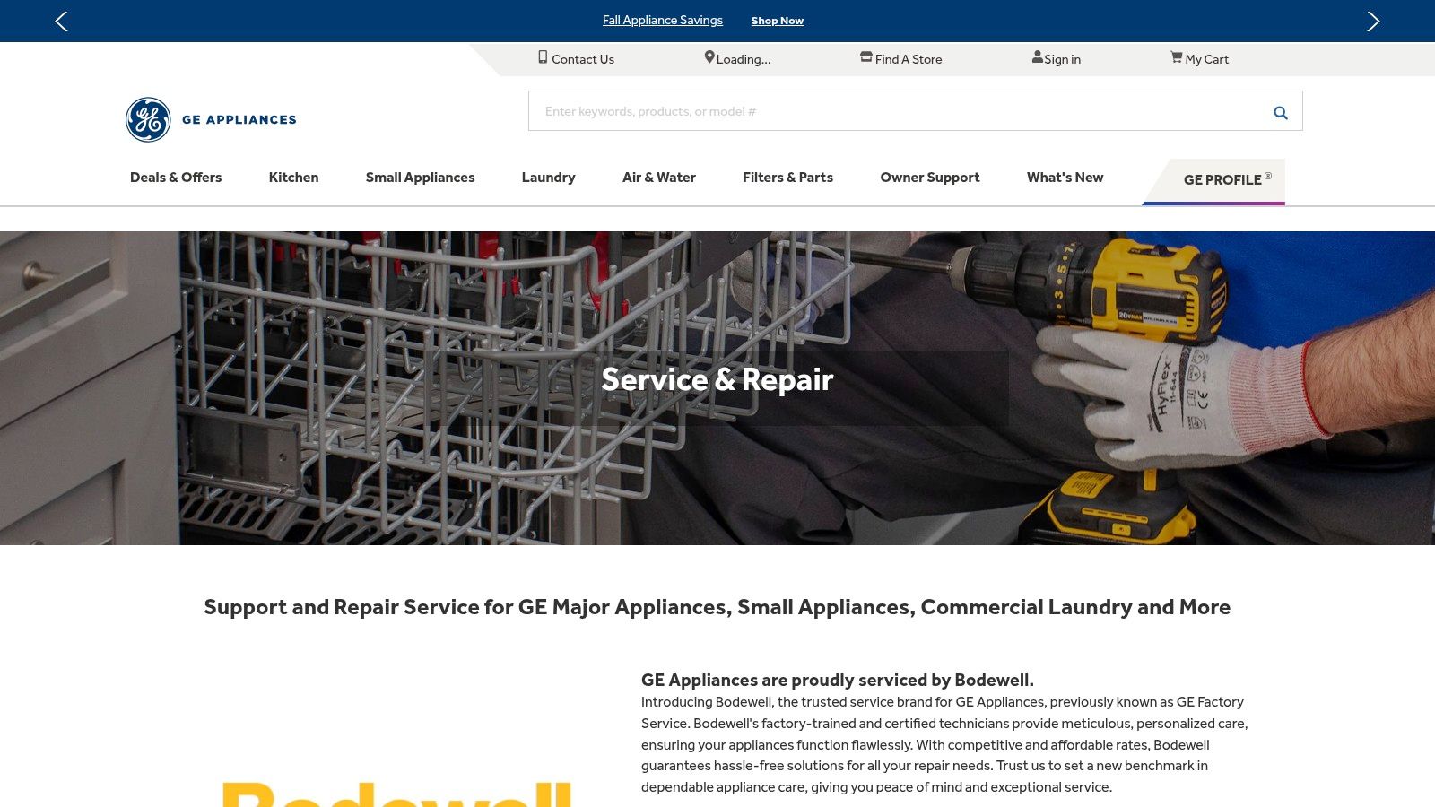 GE Appliances Service (Bodewell — official OEM service)
