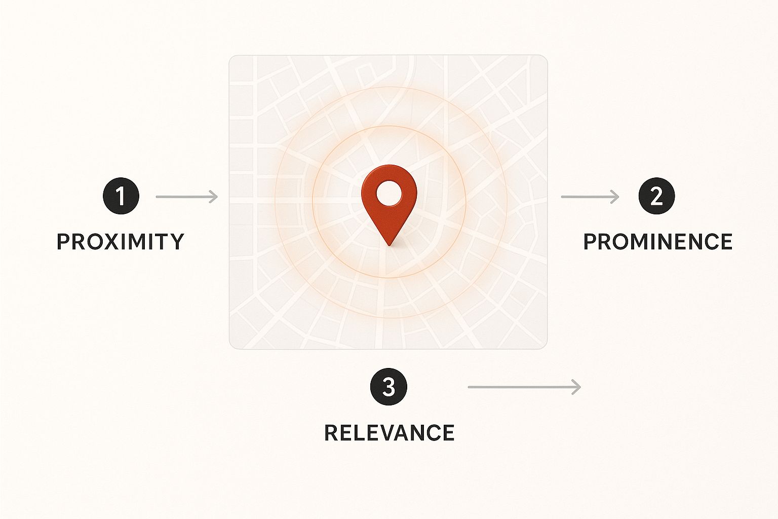 Infographic about how to rank higher on google maps
