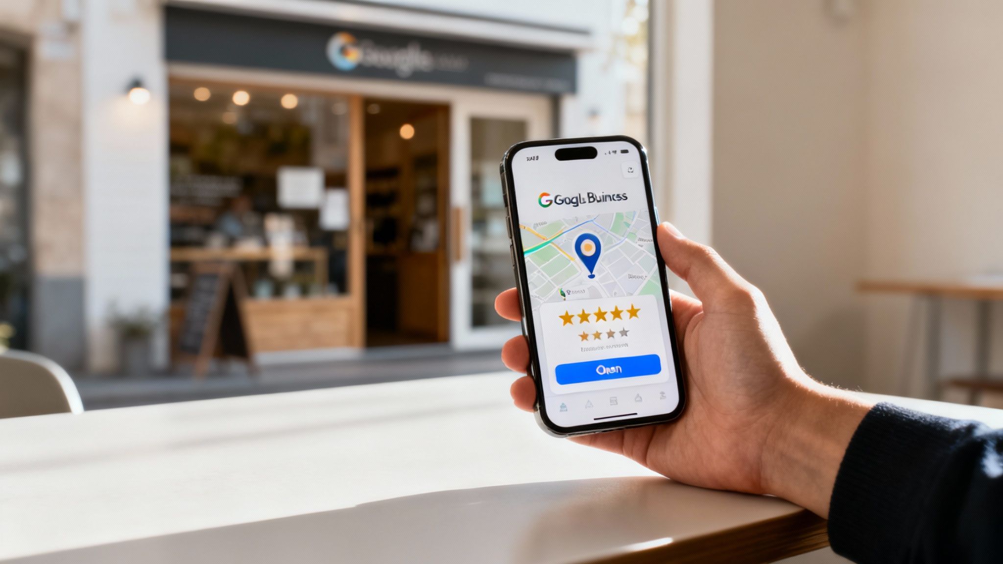 A small business storefront that stands out on a busy street.