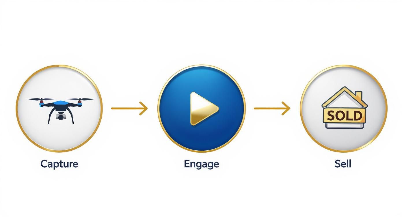 Infografica sul video immobiliare con drone