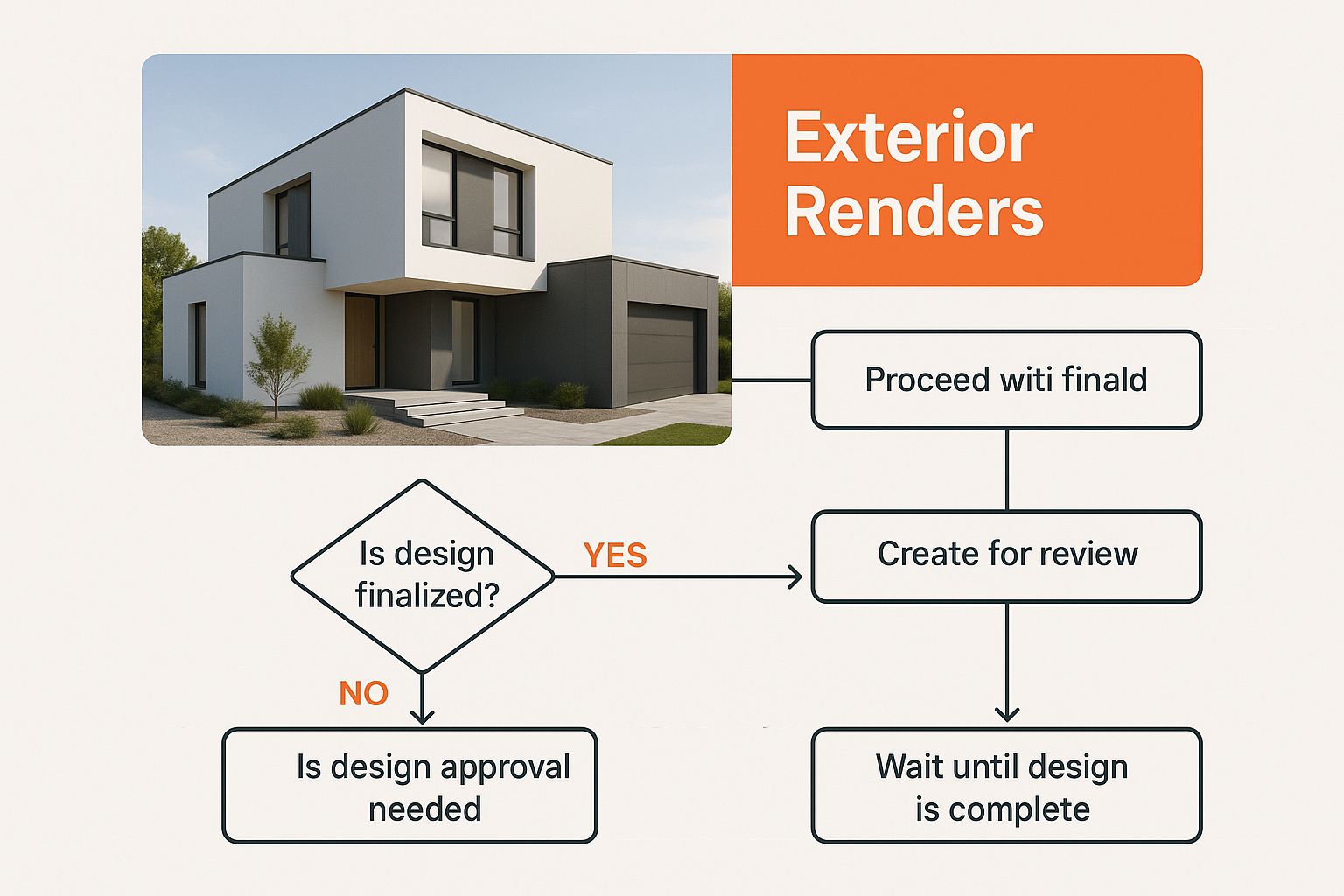 Infographic about renderings of houses