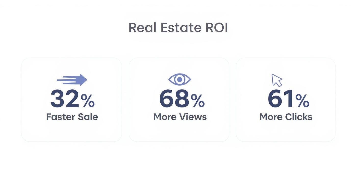 Infographic about aerial photography for real estate