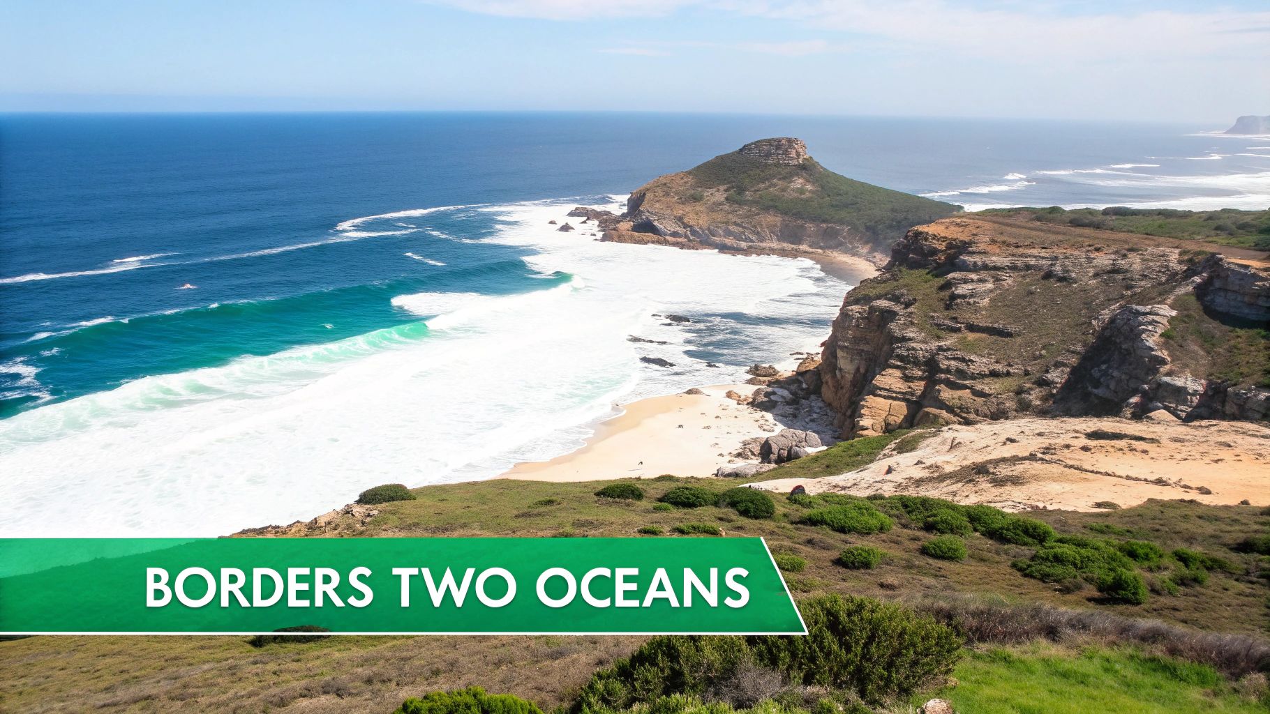 What is the only country that borders both the Atlantic and Indian Oceans?