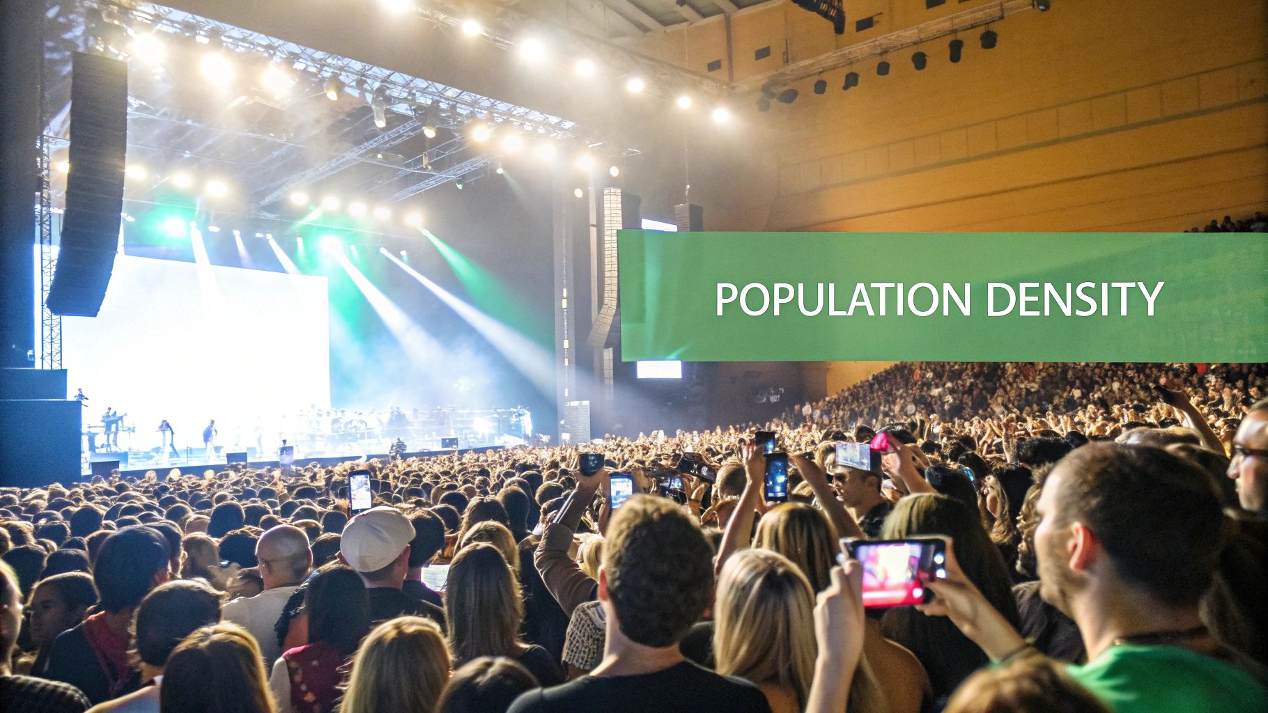 A world map showing population density by country with varying shades of color.
