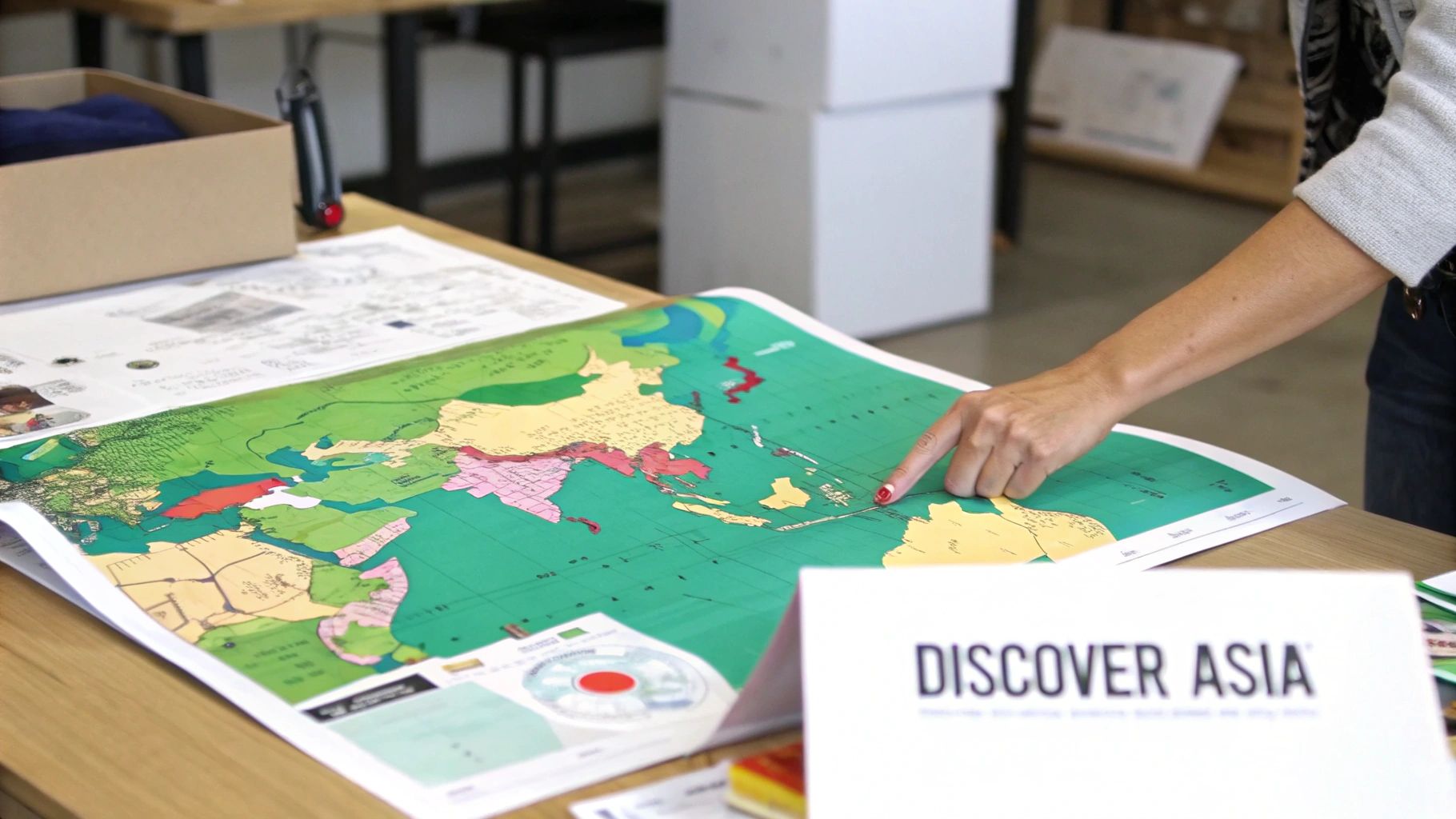 Map of Asia showing its diverse countries and landscapes