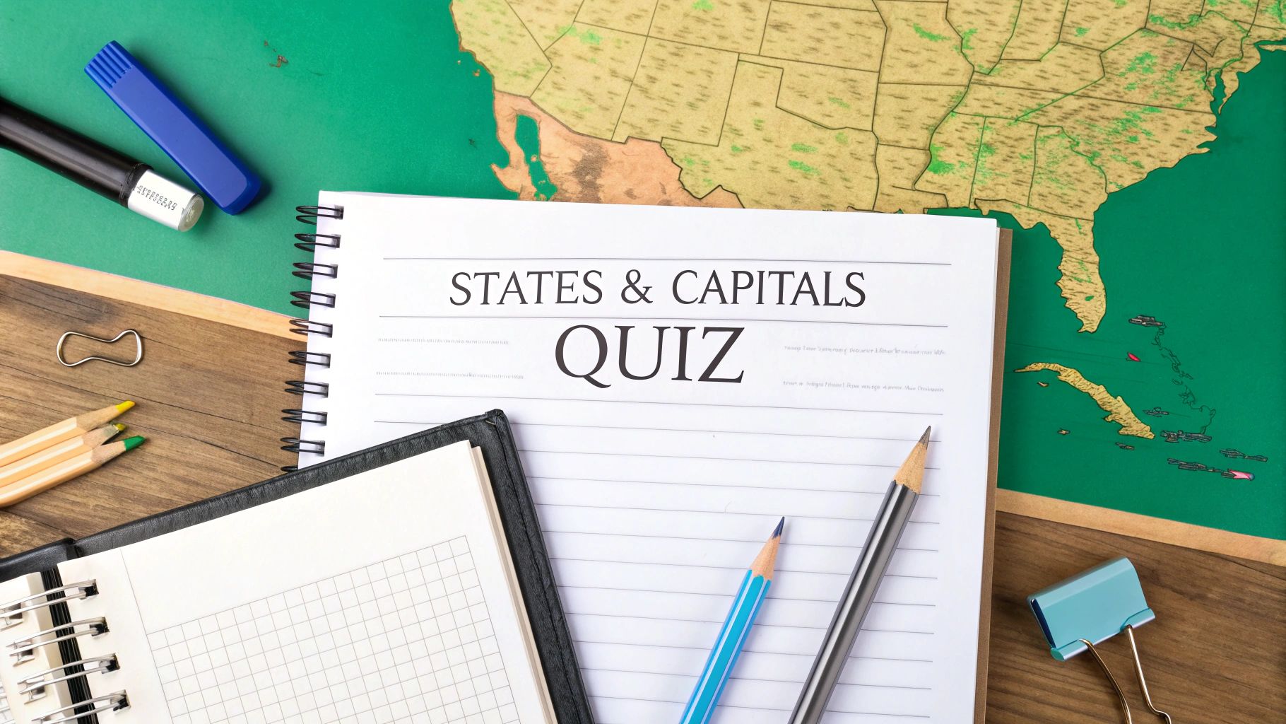 Top states and capitals quiz printable resources