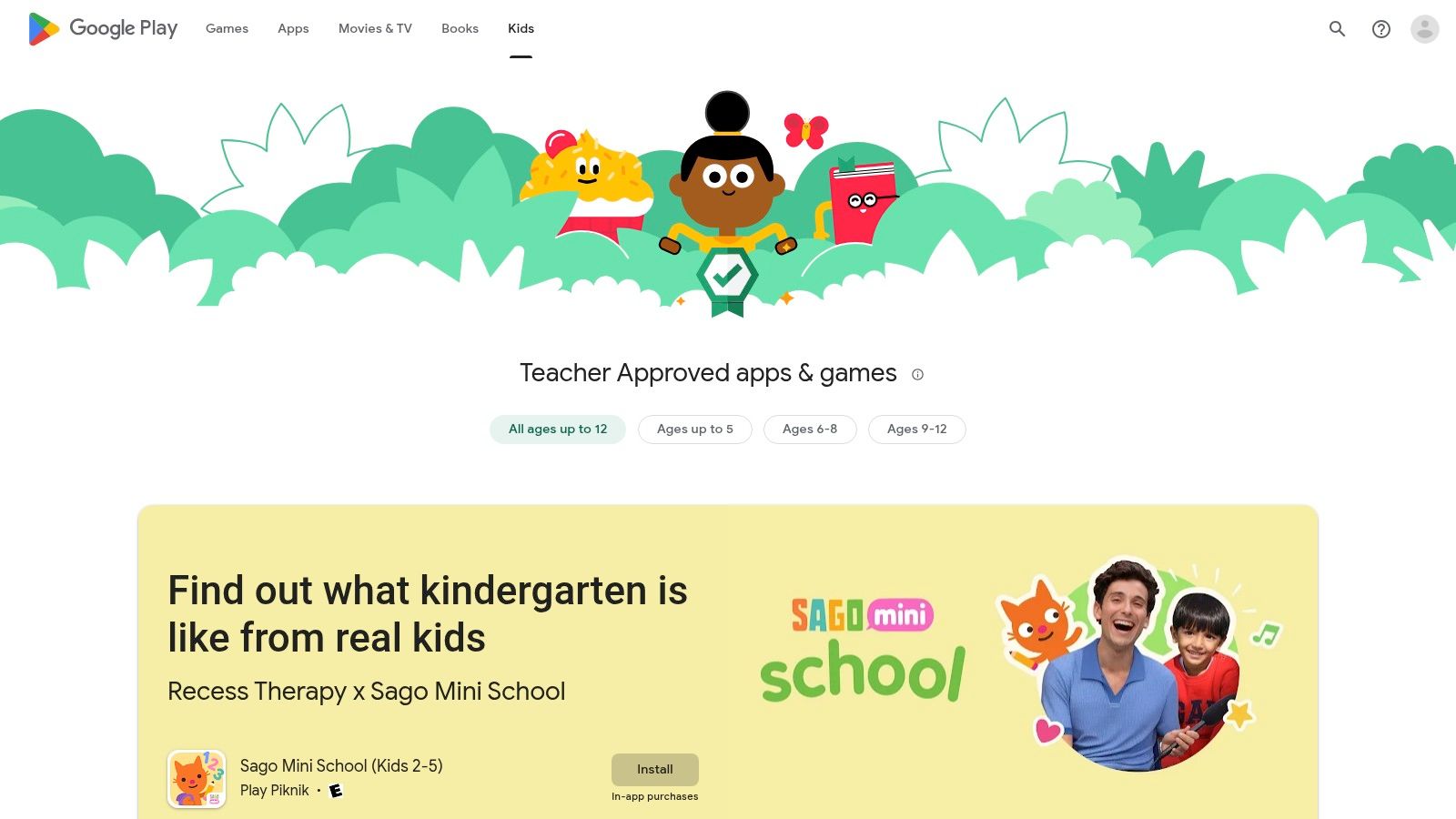 Google Play Store – Kids/Family