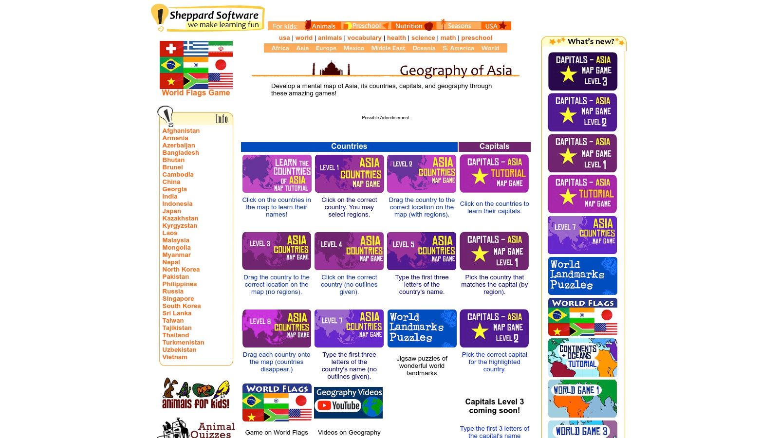 Sheppard Software – Asian Geography