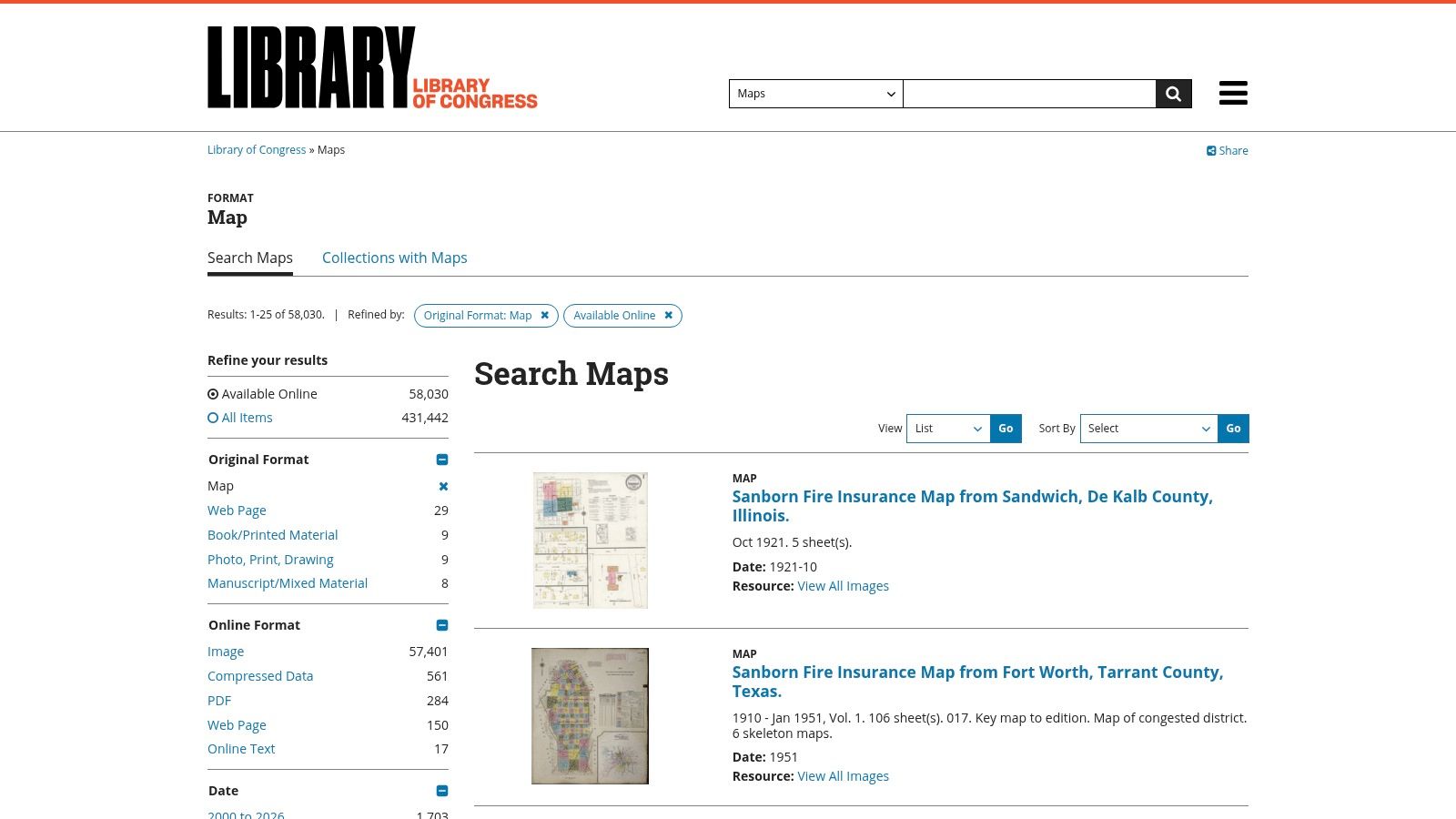 Library of Congress Maps