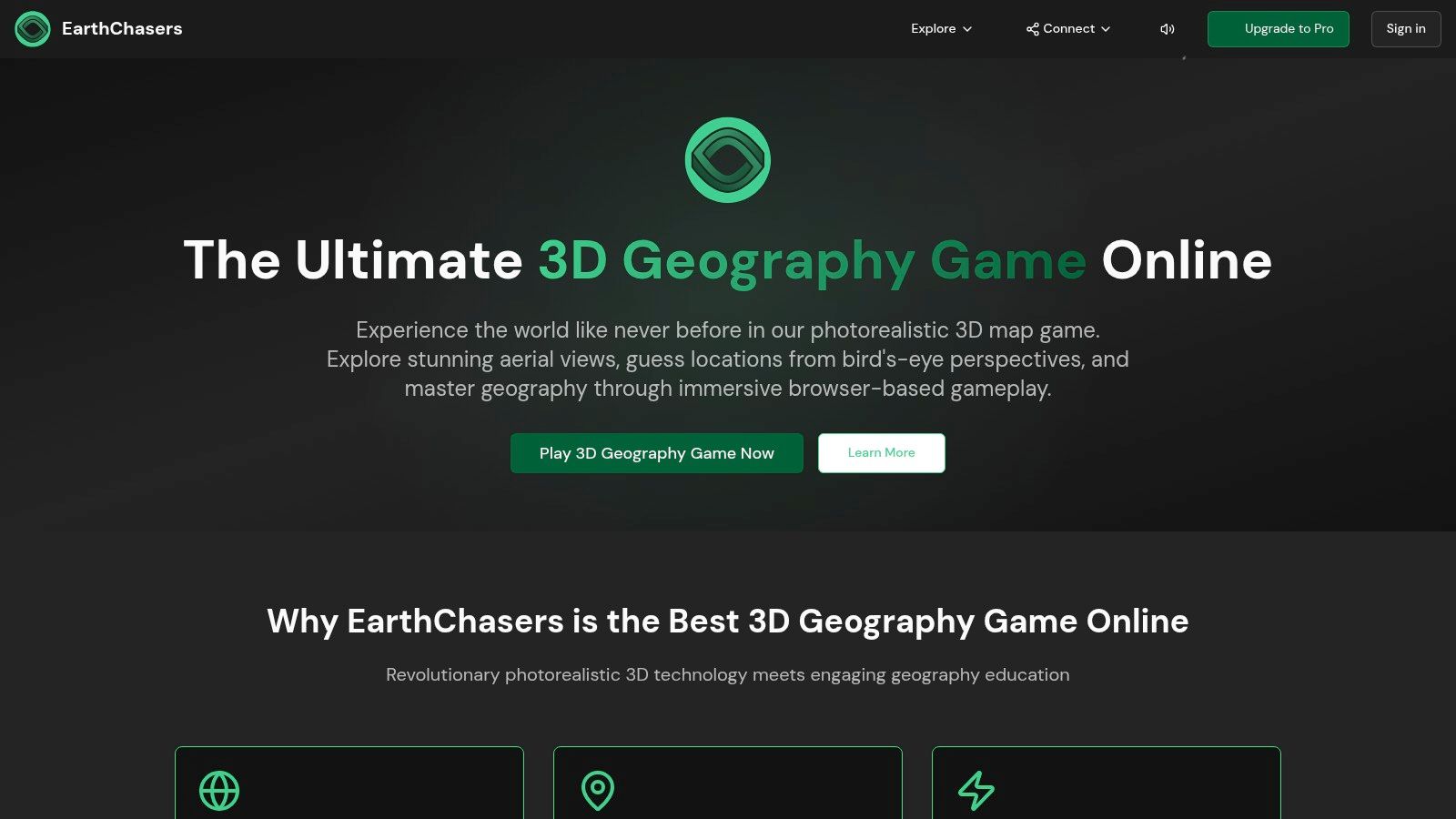EarthChasers: 3D Geography Game Online – Photorealistic Map Exploration