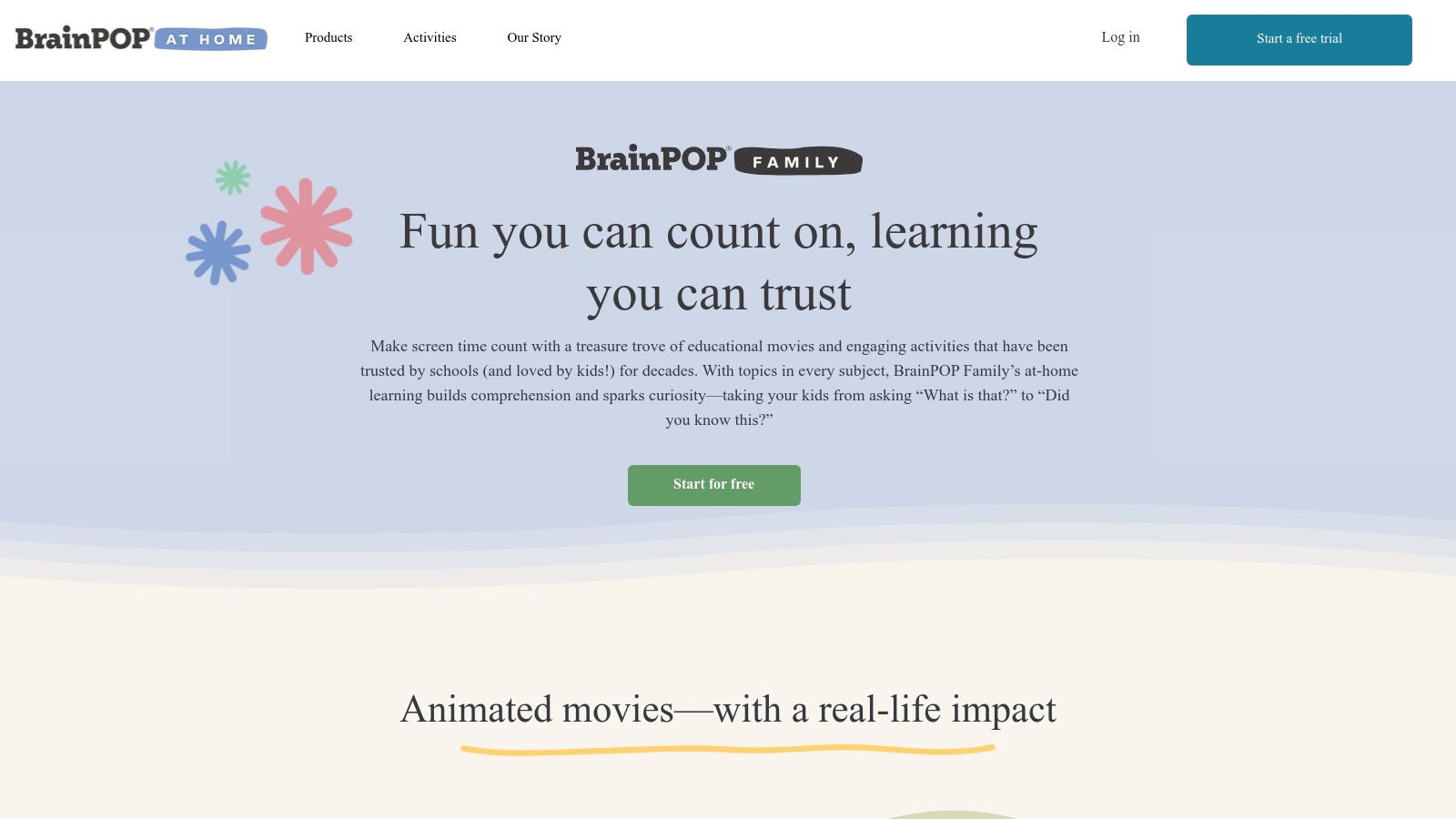 BrainPOP Family (BrainPOP Jr. K–3; BrainPOP 3–8)