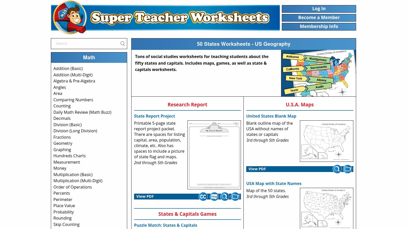 Super Teacher Worksheets