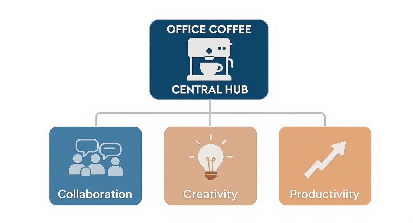 Infographic about coffee makers for the office