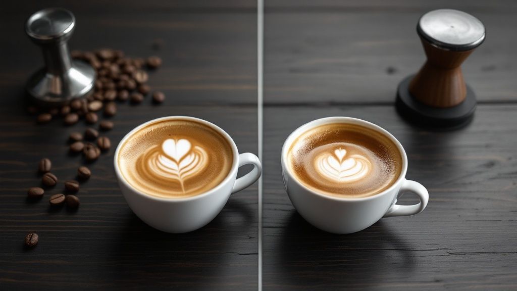 A close-up of a hazelnut-brown coffee crema in a cup.