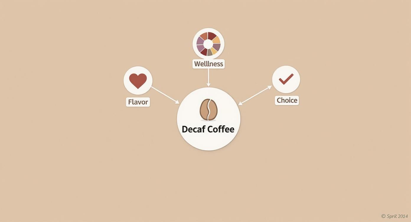 Infographic about decaf coffee beans