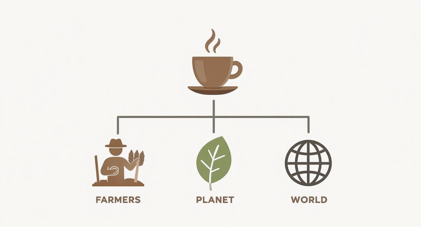Infographic about sustainable coffee companies