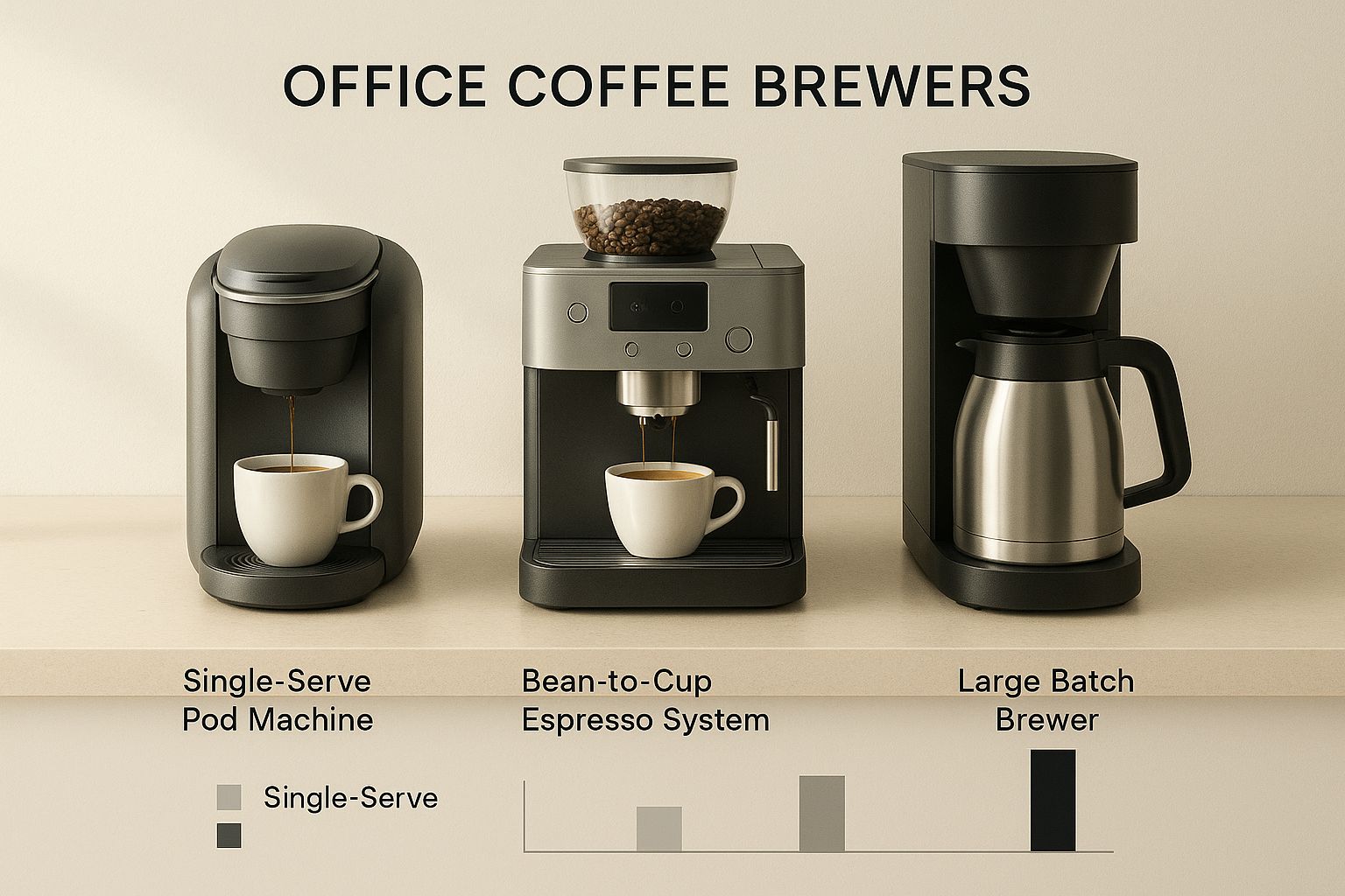 Infographic about coffee brewer for office