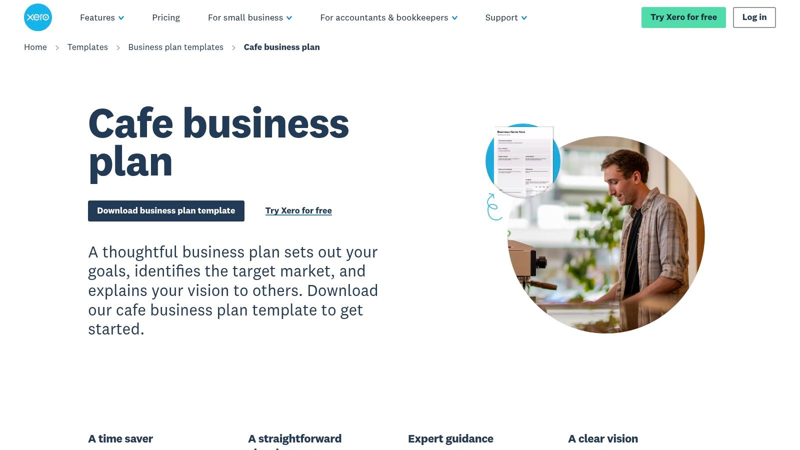 Xero UK – Cafe business plan template
