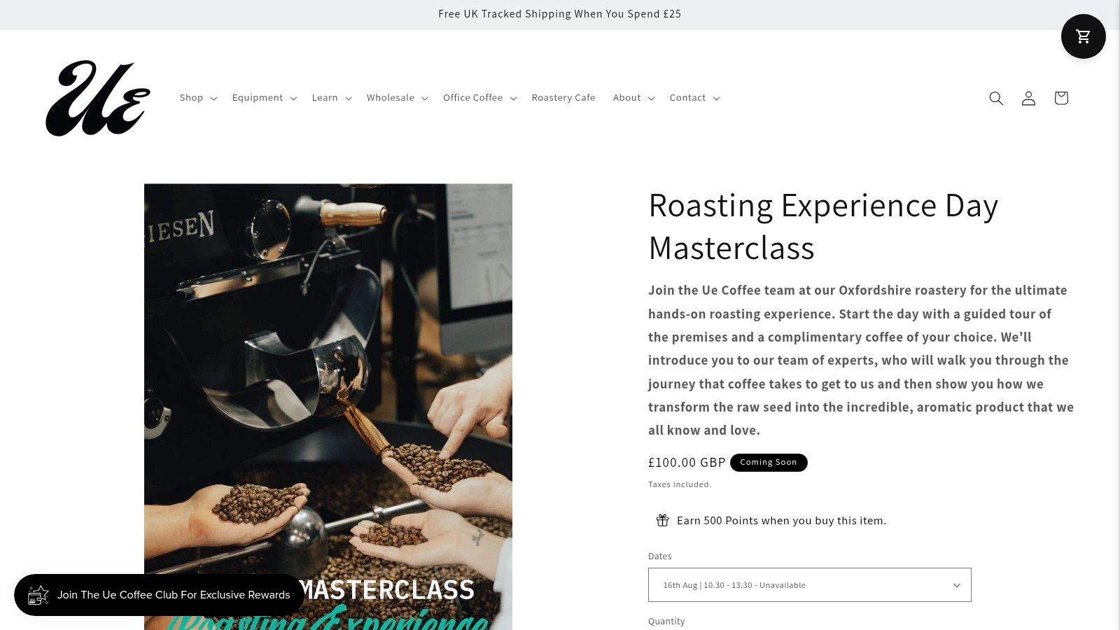 Roasting Experience Day Masterclass – Ue Coffee Roasters