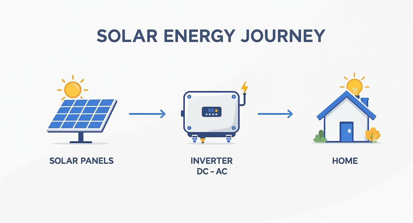 Infographic about how does solar energy work