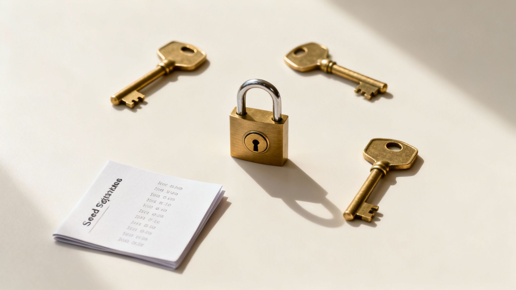 An image showing a lock with multiple keyholes, symbolizing multisig security.