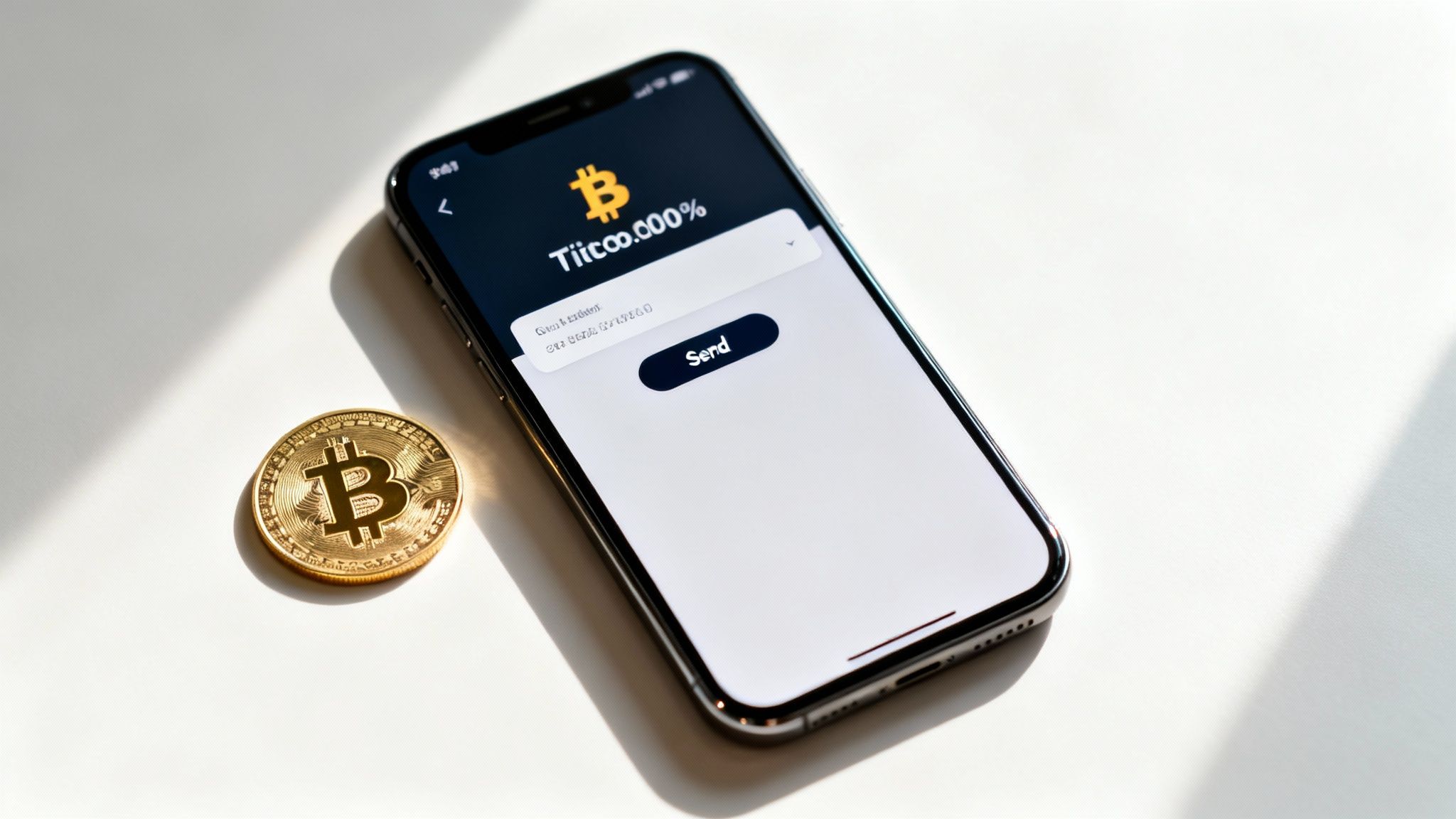 A person using a digital wallet on their smartphone to interact with Bitcoin