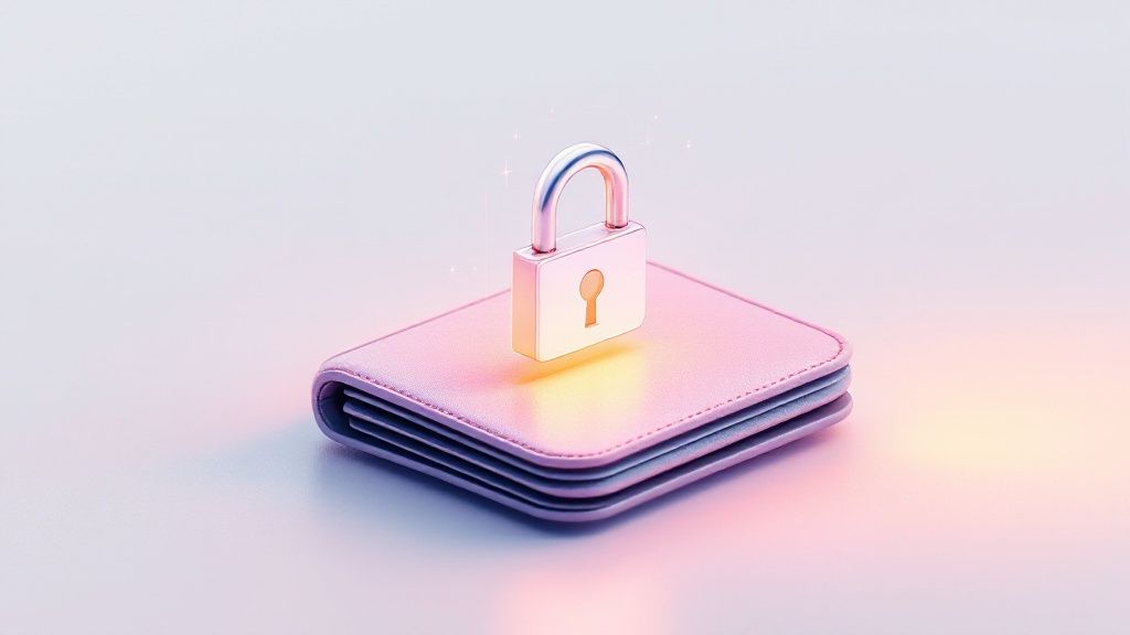Illustration of a shield protecting digital assets, symbolizing non-custodial wallet security