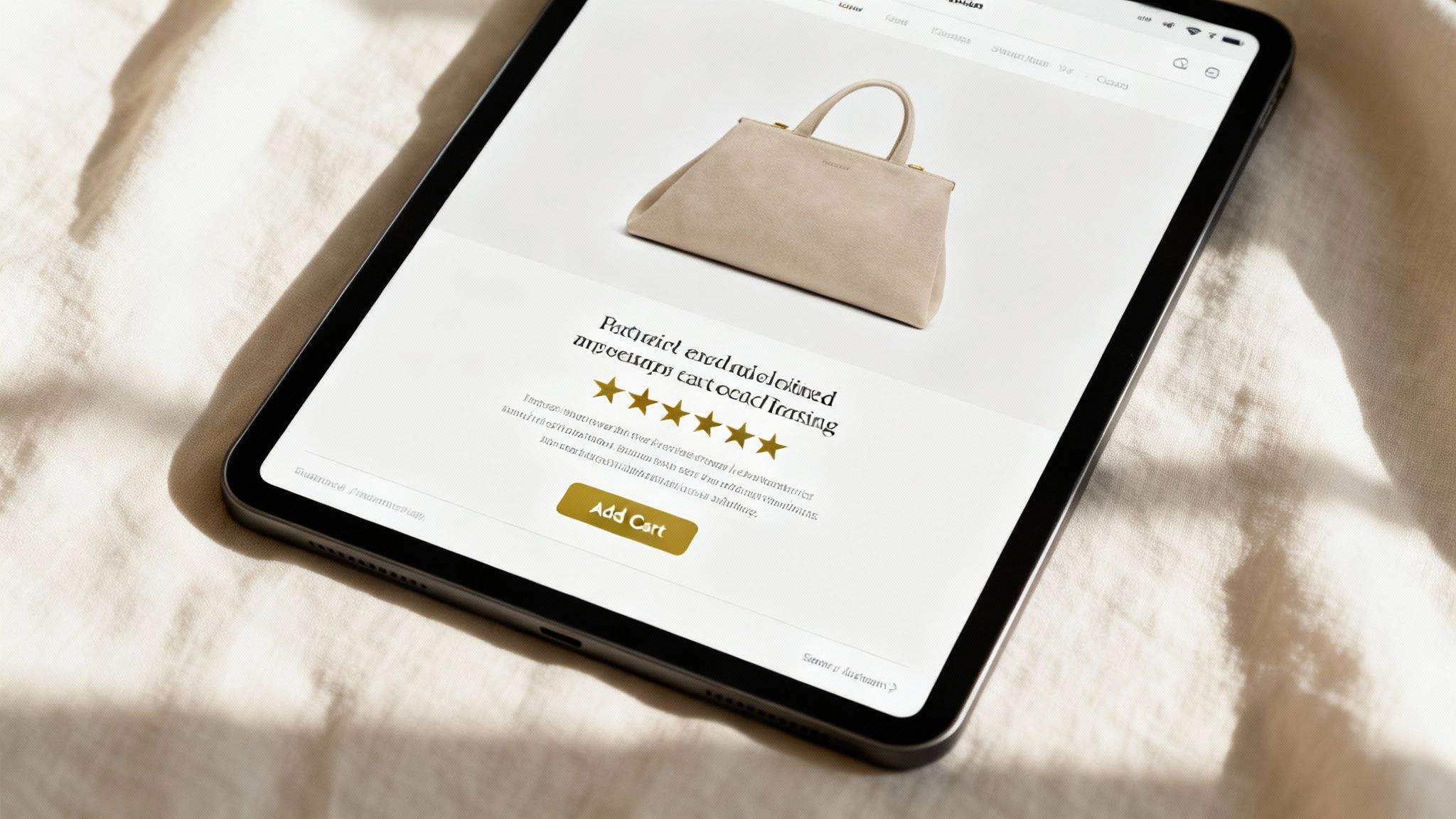 A person using a laptop with a clean, intuitive e-commerce website design on the screen.