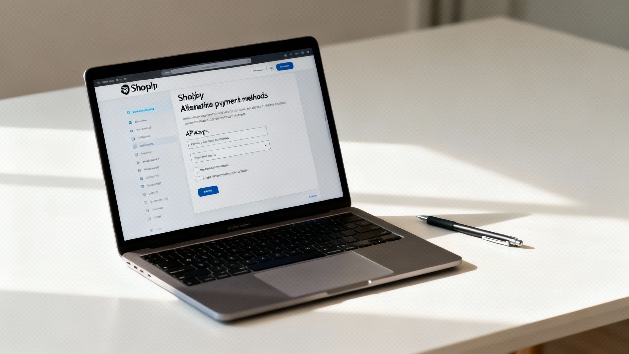 A visual representation of connecting a Bitcoin payment gateway to a Shopify store.