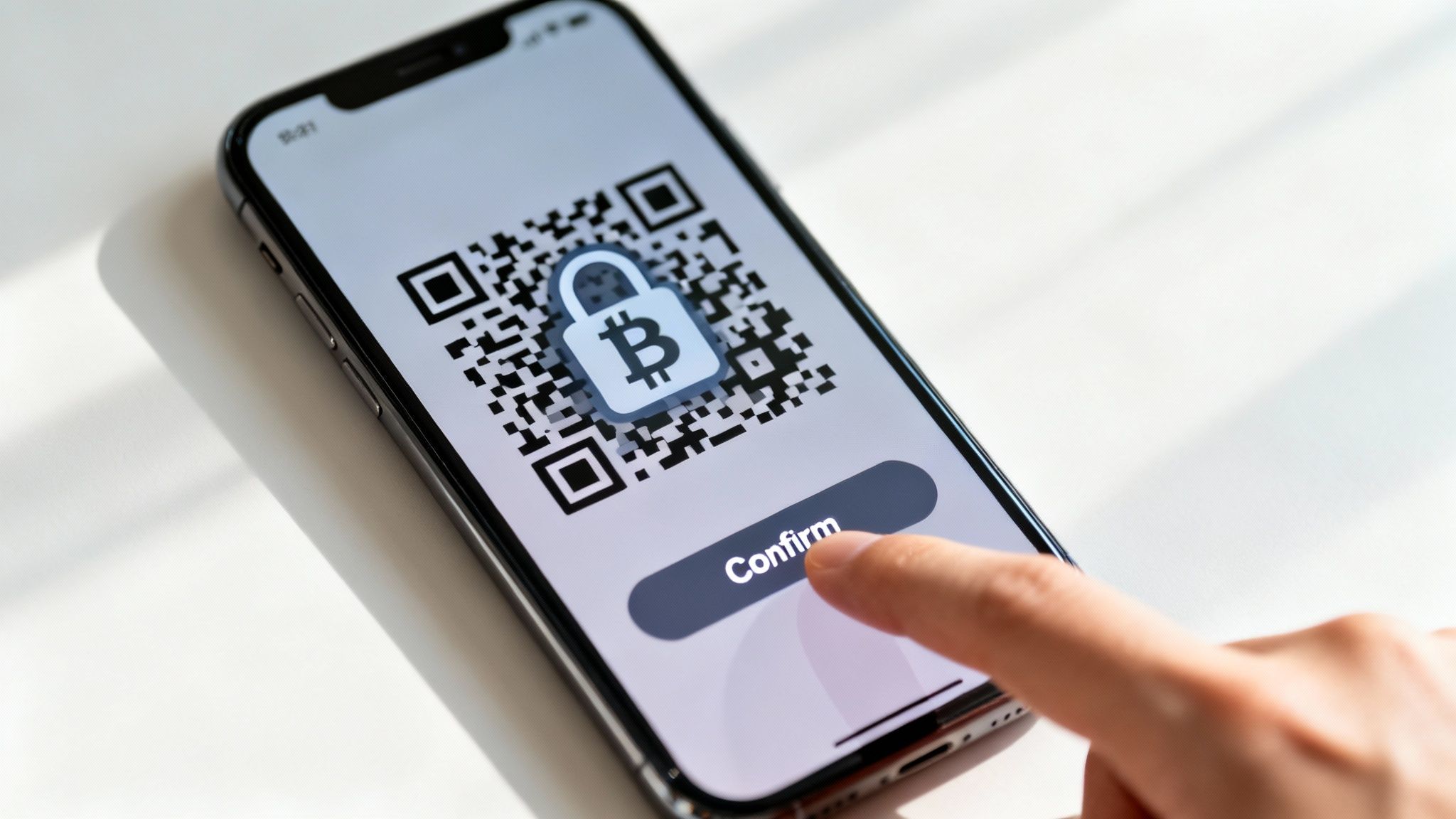 A digital illustration of a shield protecting a Bitcoin symbol from online threats.