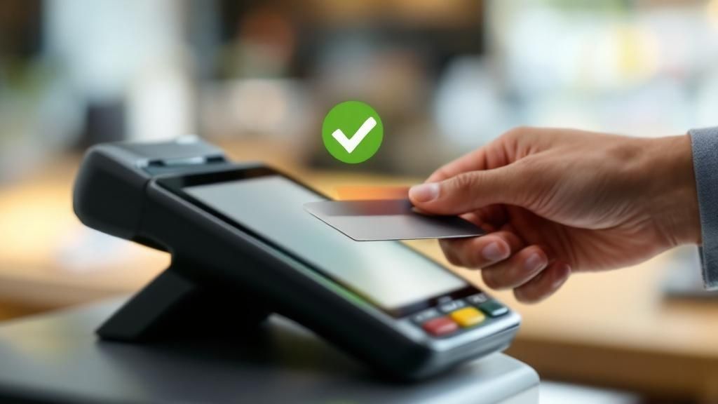Contactless payment methods including cards and mobile phones.