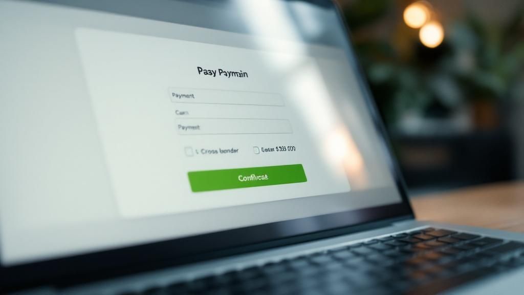 A simplified infographic tracing a payment from a customer's credit card, through a payment gateway, to banks, and finally to a merchant's store icon.