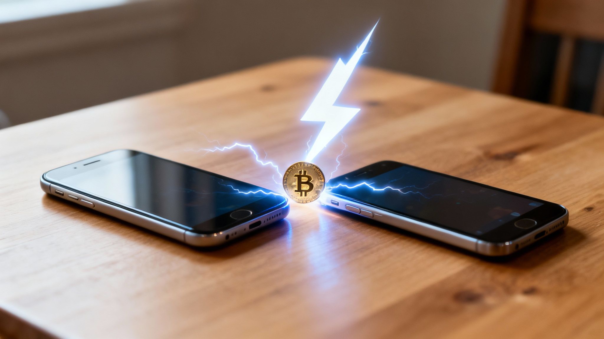 A stylized graphic showing interconnected nodes representing the Lightning Network
