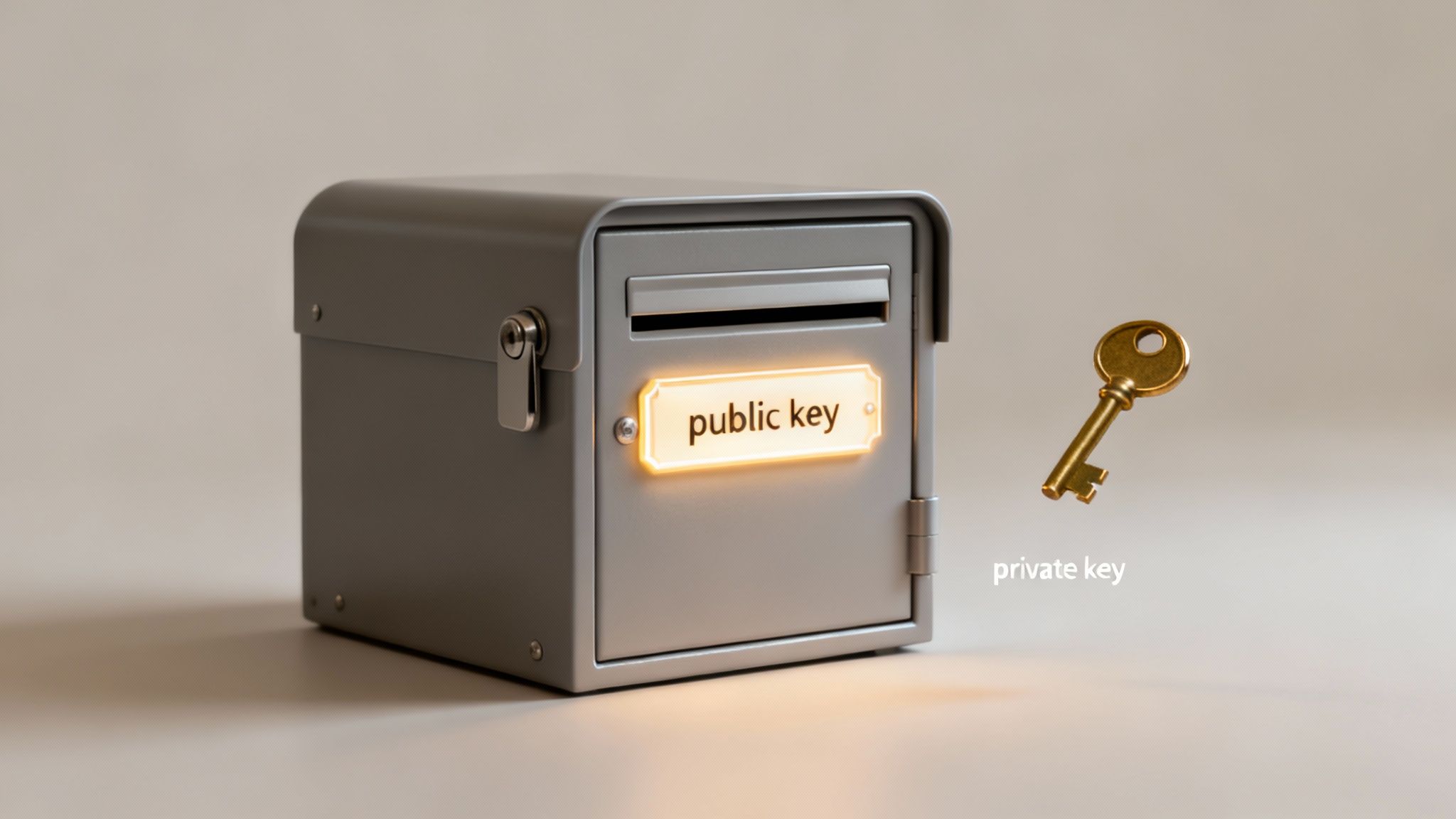 Diagram showing how public and private keys work for a Bitcoin wallet