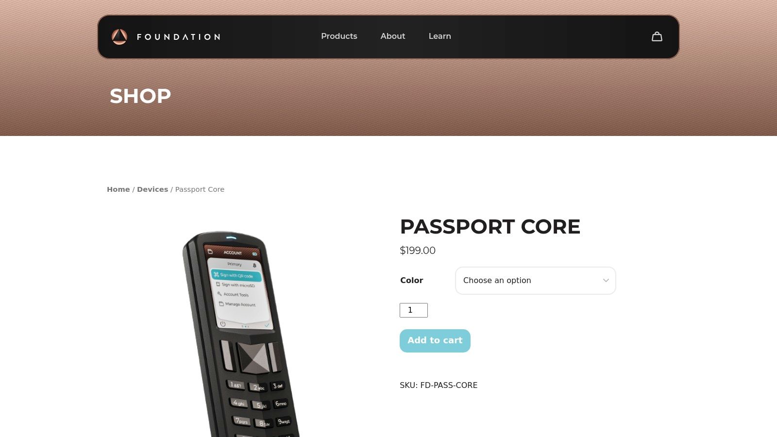 Foundation Devices – Passport Core (official)