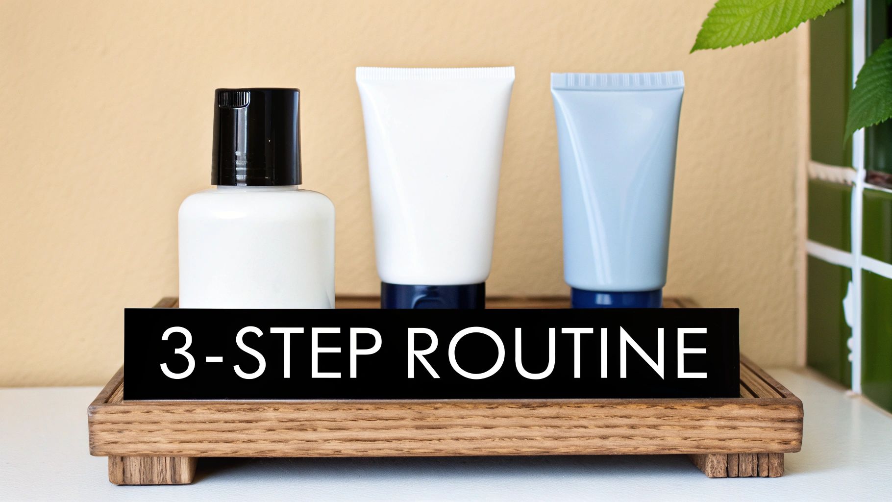 Man applying face cream as part of his morning routine.