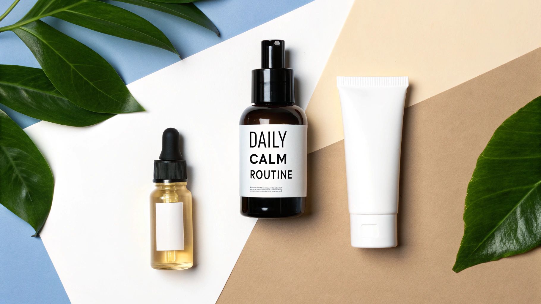 A man's well-organized bathroom counter with skincare products, emphasizing a clean and effective routine.