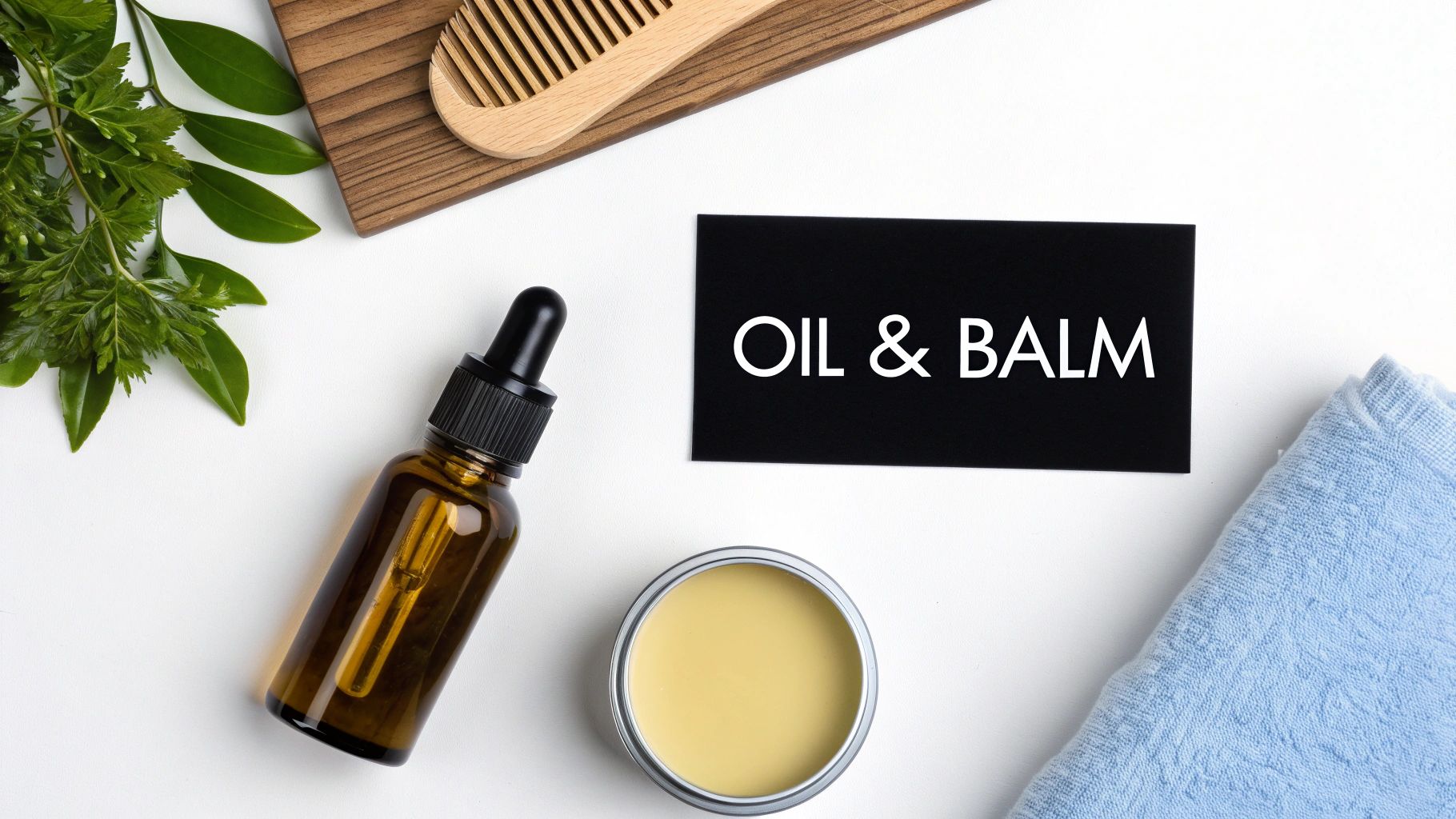 A man applying beard oil to his well-groomed beard