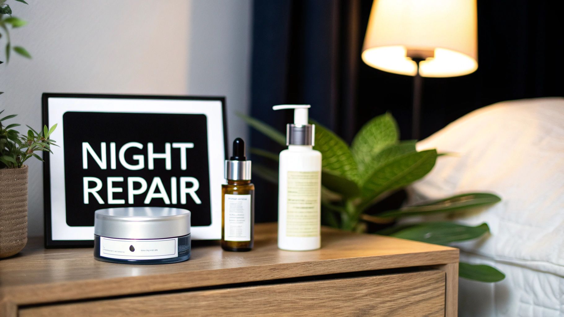 A man applying a night cream before bed as part of his men skin care routine