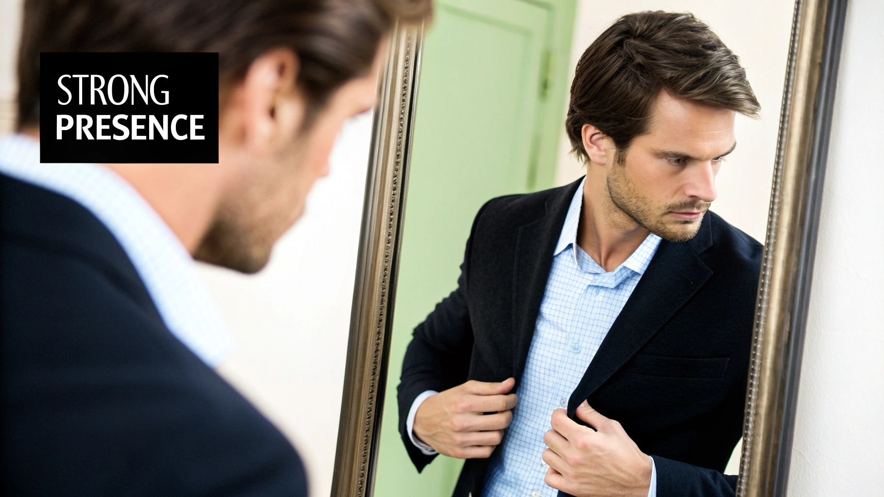 A man with a great haircut and well-fitting clothes, looking directly at the camera.