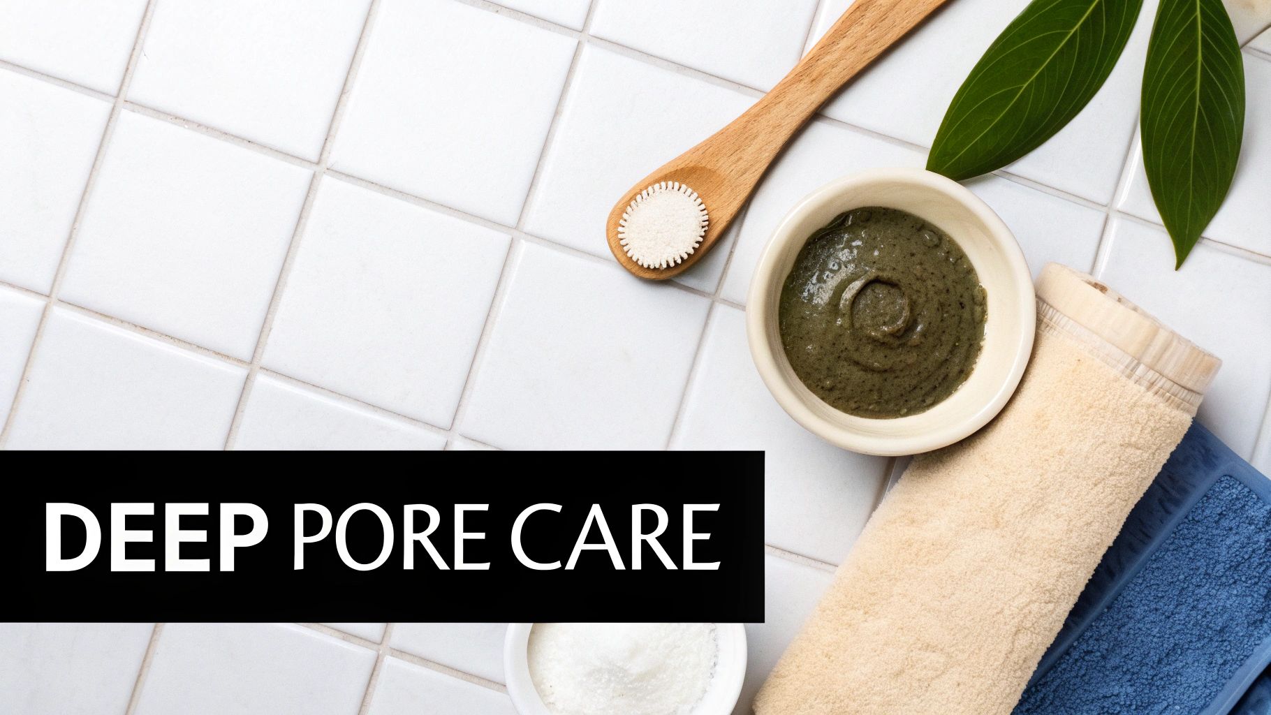 A person applying a clay face mask, focusing on the texture and application process.
