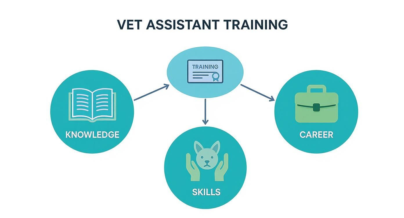 Infographic about veterinary nurse assistant training