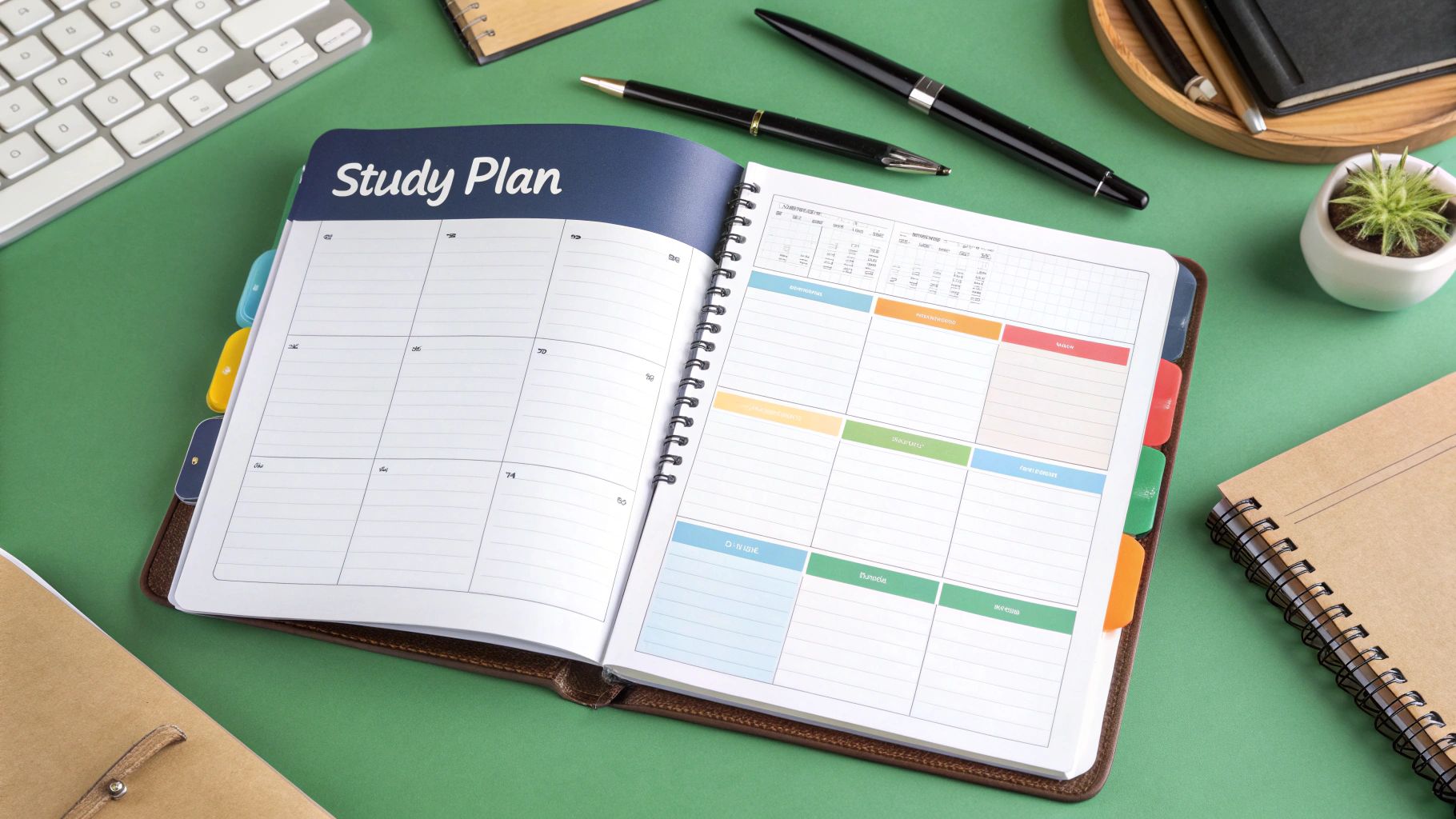 A person using a calendar to time block their study sessions, creating a structured and organised plan.