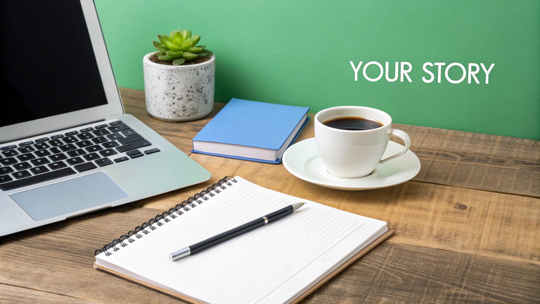 A person sitting at a desk with a laptop and notebook, focused on writing their personal statement.